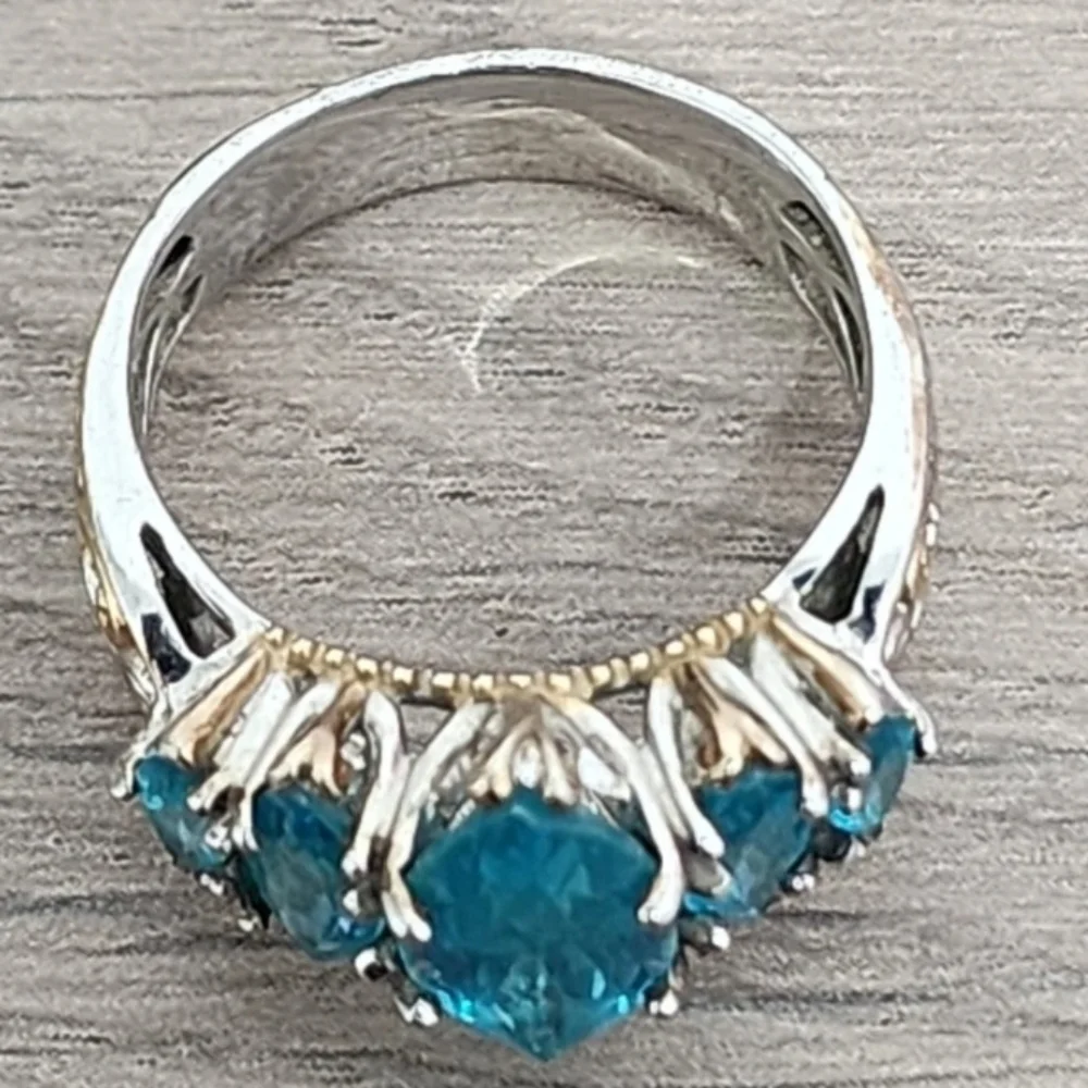 Michael Valitutti Paraiba Topaz Marquis Ring - Picture 6 of 13